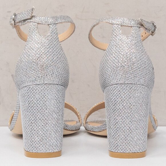 Stuart Weitzman Nudistcurve 75 New Noir Silver Block Heels - Picture 5 of 7